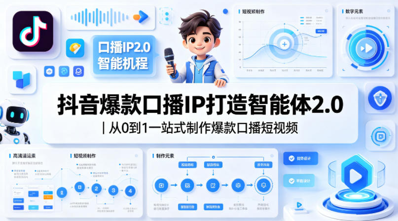 抖音爆款口播IP打造智能体2.0|从0到1一站式制作爆款口播短视频 抖音爆款口播IP打造智能体2.0|从0到1一站式制作爆款口播短视频