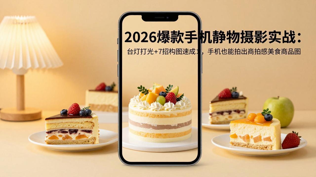 2026爆款手机静物摄影实战:台灯打光+7招构图速成,手机也能拍出商拍感美食商品图-智云网