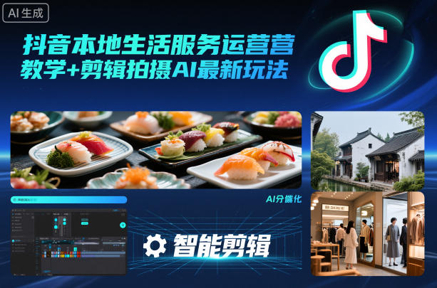 抖音本地生活服务运营教学+剪辑拍摄AI最新玩法-智云网