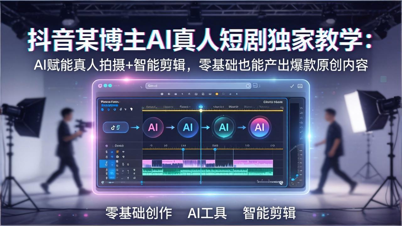 抖音某博主AI真人短剧独家教学:AI赋能真人拍摄+智能剪辑,零基础也能产出爆款原创内-智云网