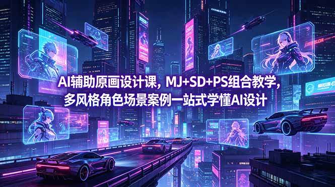 （18731期）AI辅助原画设计课，MJ+SD+PS组合教学，多风格角色场景案例一站式学懂AI设计-智云网