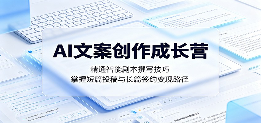 AI文案创作成长营：精通智能剧本撰写技巧，掌握短篇投稿与长篇签约变现路径-智云网