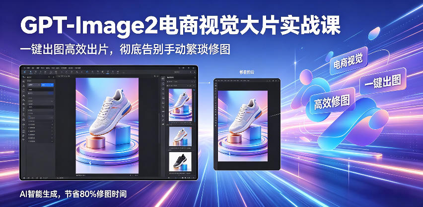 GPT-Image2电商视觉大片实战课,一键出图高效出片,彻底告别手动繁琐修图-智云网