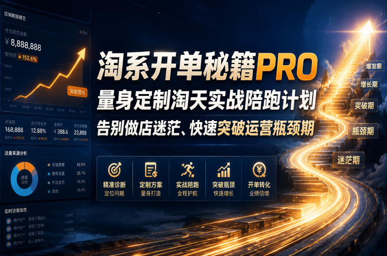 淘系开单秘籍PRO,量身定制淘天实战陪跑计划,告别做店迷茫、快速突破运营瓶颈期(2026年6月11)-智云网