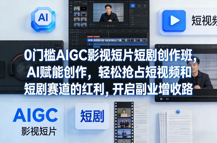 0门槛AIGC影视短片短剧创作班,AI赋能创作,轻松抢占短视频和短剧赛道的红利,开启副业增收路-智云网