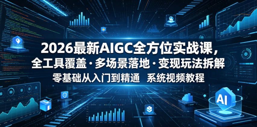 2026最新AIGC全方位实战课,全工具覆盖・多场景落地・变现玩法拆解,零基础从入门到精通系统视频教程-智云网