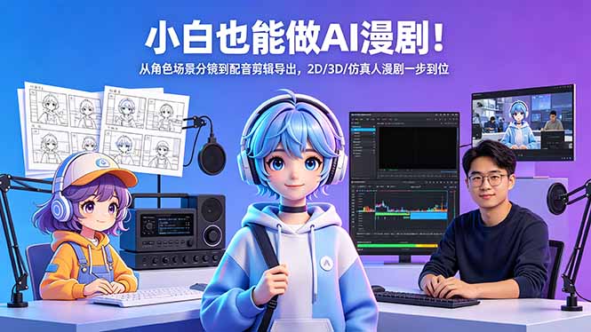 小白也能做AI漫剧!从角色场景分镜到配音剪辑导出,2D/3D/仿真人漫剧一步到位-智云网