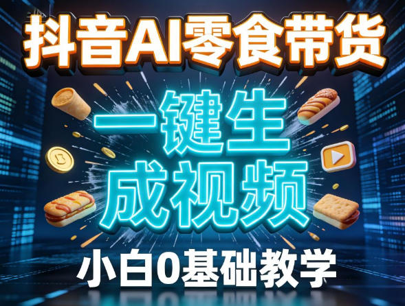 抖音AI零食带货,一键生成视频,小白0基础教学-智云网
