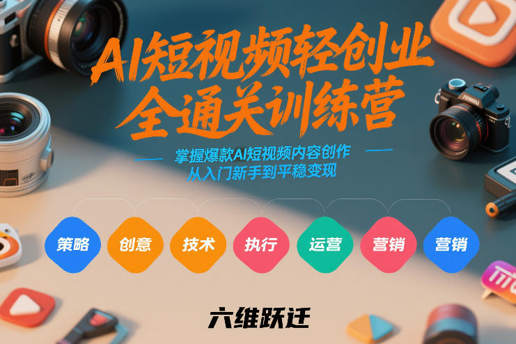 AI短视频轻创业全通关训练营,掌握爆款AI短视频内容创作,从入门新手到平稳变现的六维跃迁-智云网