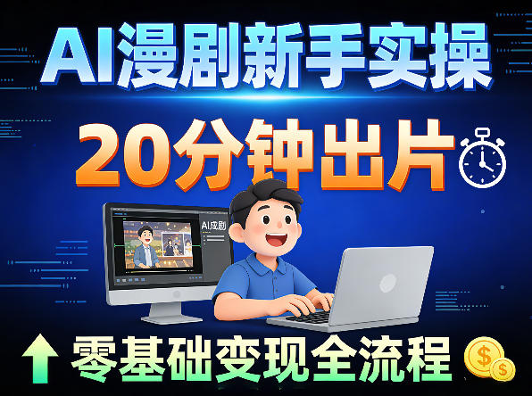 AI漫剧新手实操:20分钟出片不崩人设,零基础涨粉变现全流程