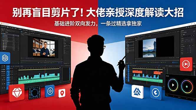 (18384期)别再盲目剪片了!大佬亲授深度解读大招,基础进阶双向发力,一条过精选拿独家-智云网