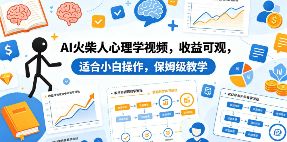 AI火柴人心理学视频,收益可观,适合小白操作,保姆级教学-智云网