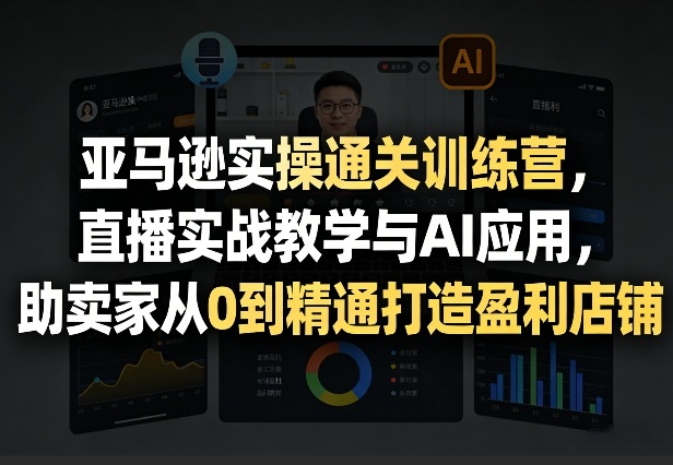 亚马逊实操通关训练营,直播实战教学与AI应用,助卖家从0到精通打造盈利店铺(更新5月23日)-智云网