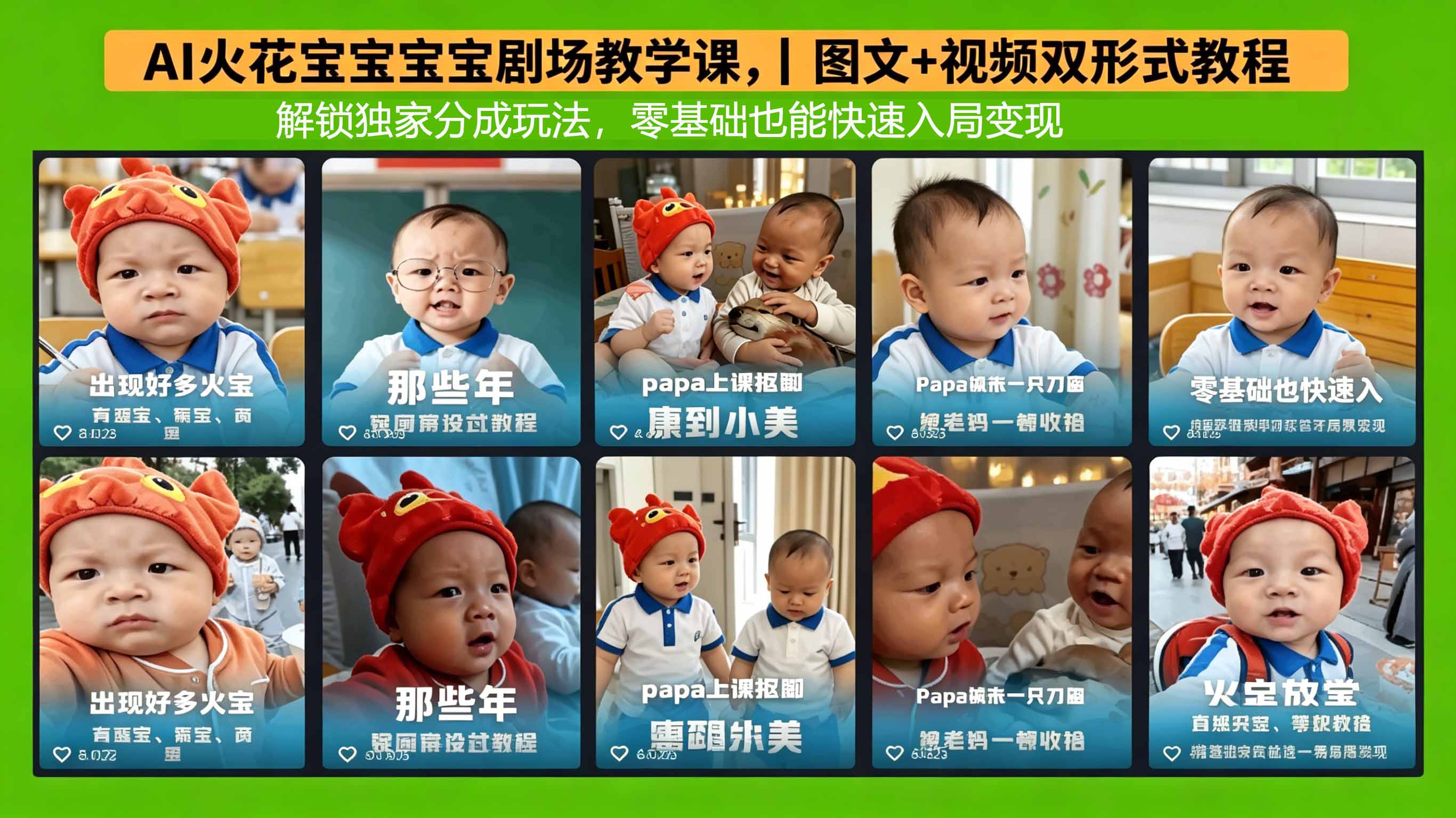 AI火花宝宝宝宝剧场教学课,图文+视频双形式教程,解锁独家分成玩法,零基础也能快速入局变现-智云网