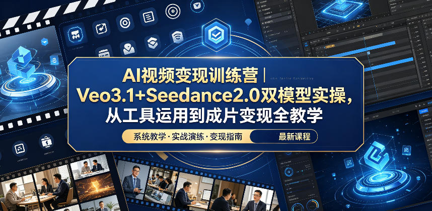AI视频变现训练营｜Veo3.1+Seedance2.0双模型实操，从工具运用到成片变现全教学-智云网