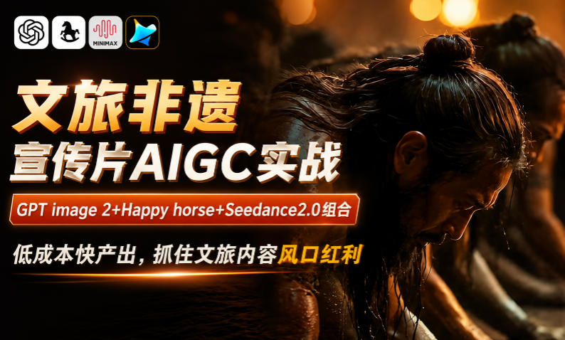 文旅非遗宣传片AIGC实战,GPT image 2+Happy horse+Seedance2.0组合,低成本快产出,抓住文旅内容风口红利-智云网