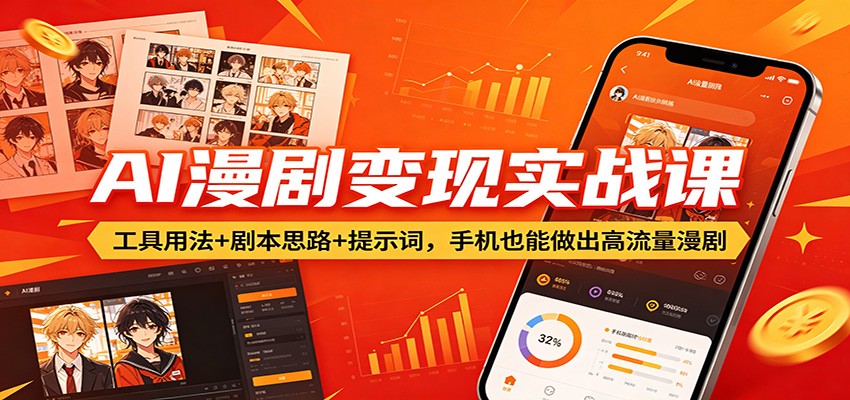AI漫剧变现实战课：工具用法+剧本思路+提示词，手机也能做出高流量漫剧-智云网