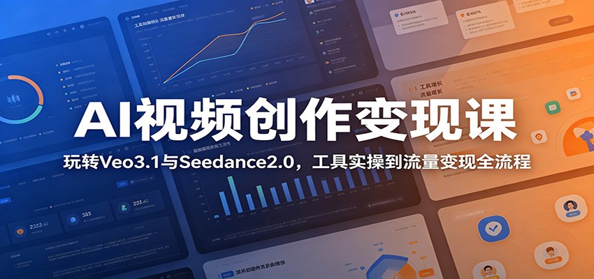 AI视频创作变现课:玩转Veo3.1与Seedance2.0,工具实操到流量变现全流程-智云网