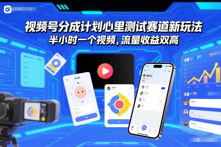 视频号分成计划心里测试赛道新玩法，半小时一个视频，流量收益双高-智云网