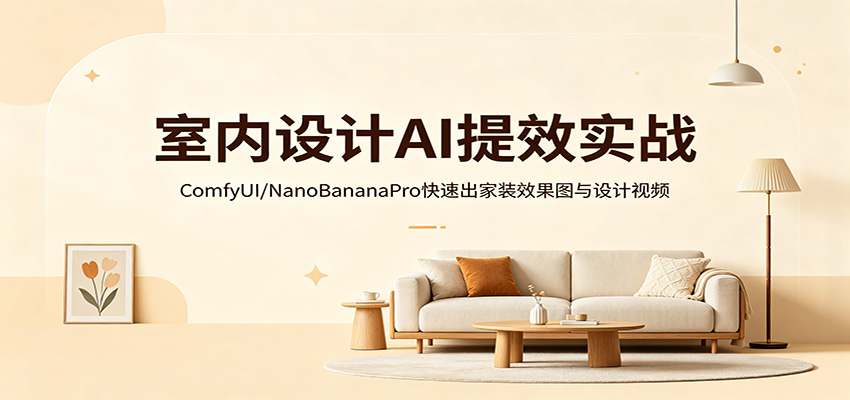 室内设计AI提效实战：ComfyUI/NanoBananaPro快速出家装效果图与设计视频-智云网