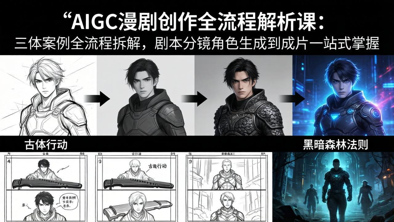 AIGC漫剧创作全流程解析课:三体案例全流程拆解,剧本分镜角色生成到成片一站式掌握-智云网
