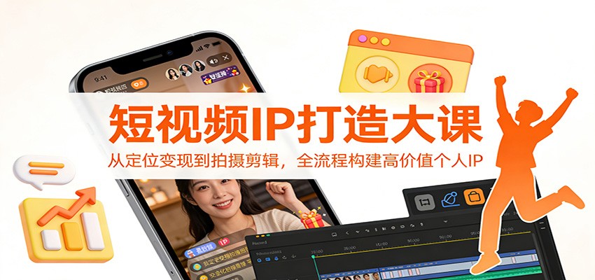 短视频IP打造大课：从定位变现到拍摄剪辑，全流程构建高价值个人IP-智云网