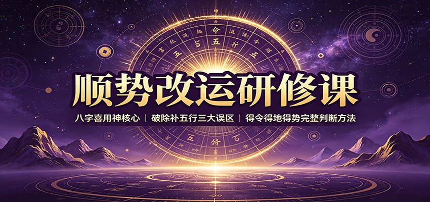 顺势改运研修课：八字喜用神核心，破除补五行三大误区，得令得地得势完整判断方法-智云网