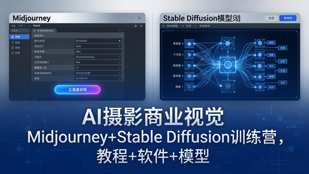 AI摄影商业视觉Midjourney+Stable Diffusion训练营,教程+软件+模型-智云网