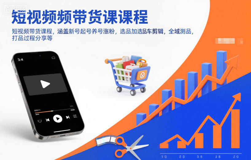 短视频带货课程,涵盖新号起号养号涨粉,选品加选品车剪辑,全域测品,打品过程分享等-智云网