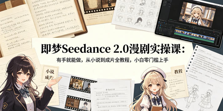 即梦Seedance 2.0漫剧实操课:有手就能做,从小说到成片全教程,小白零门槛上手-智云网
