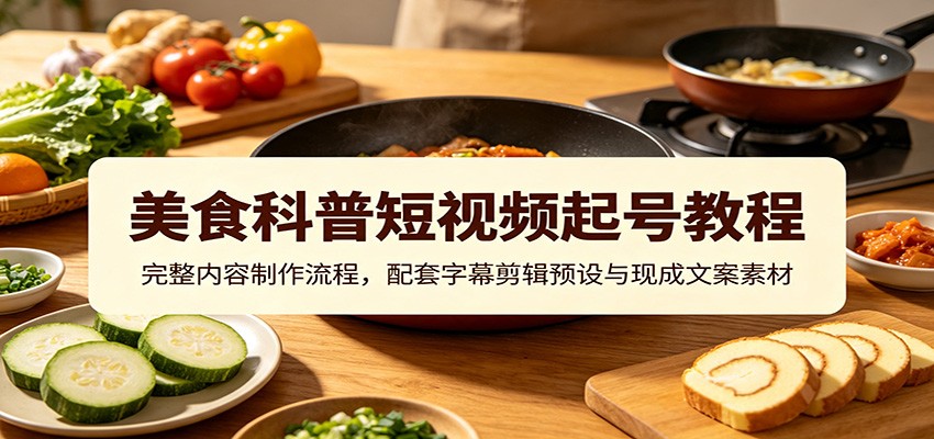 美食科普短视频起号教程：完整内容制作流程，配套字幕剪辑预设与现成文案素材-智云网