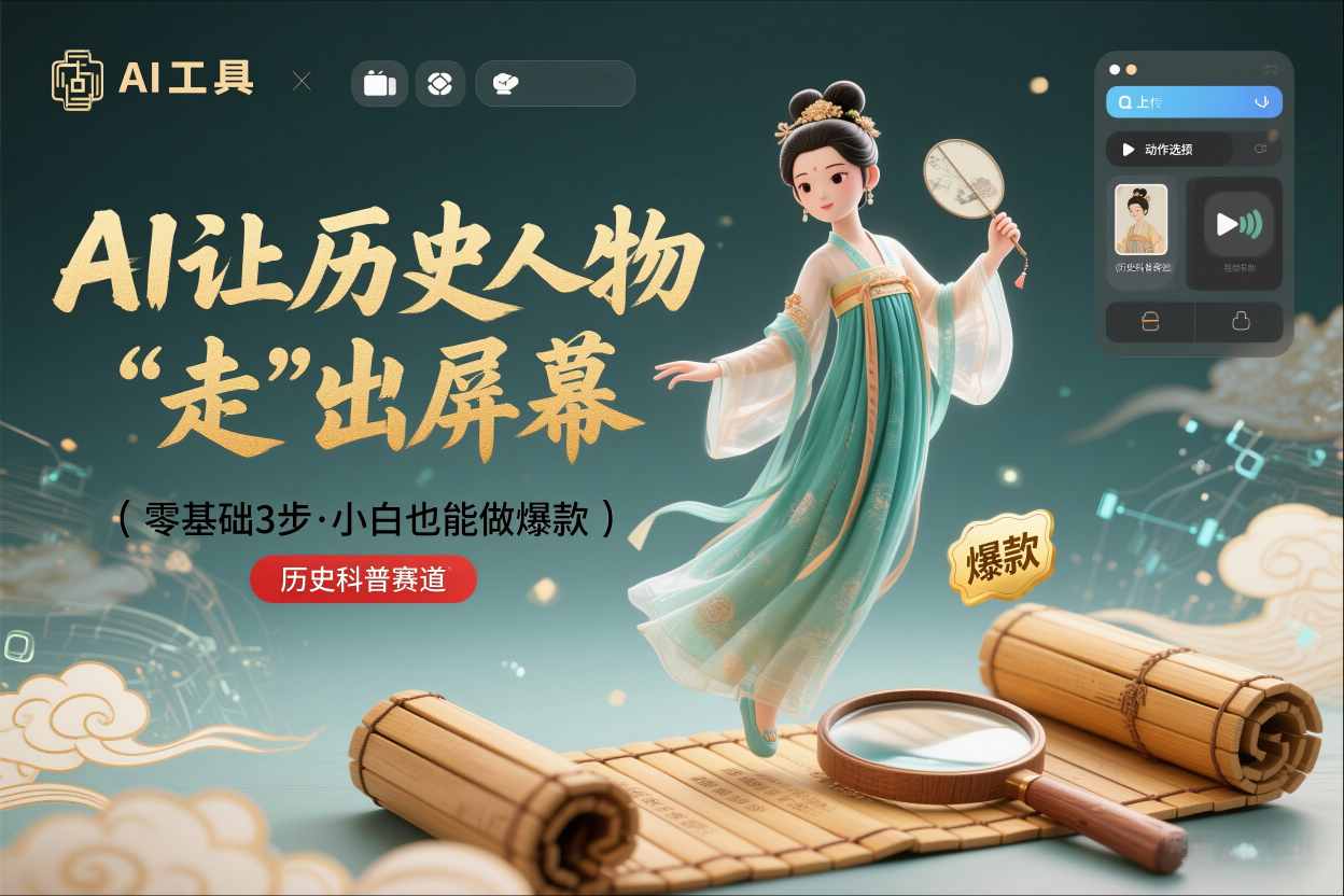 零基础3步搞定:让历史人物“走”出屏幕的AI教程,小白也能做出爆款(历史科普赛道)-智云网