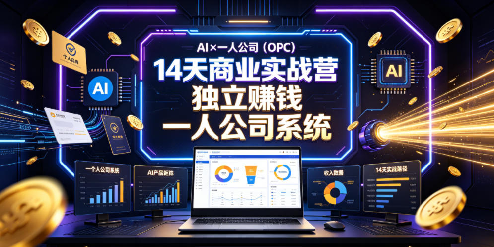 AI×一人公司(OPC)14天商业实战营,用AI帮你搭建一个属于你自己的、能独立賺钱的一人公司系统-智云网