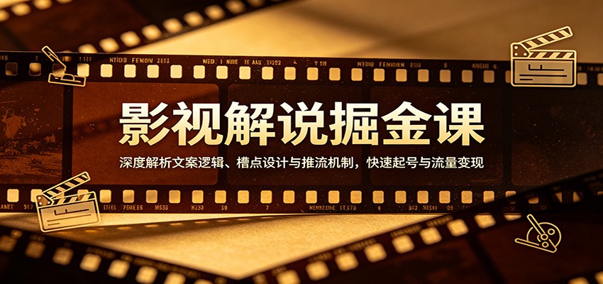 影视解说掘金课:深度解析文案逻辑、槽点设计与推流机制,快速起号与流量变现-智云网