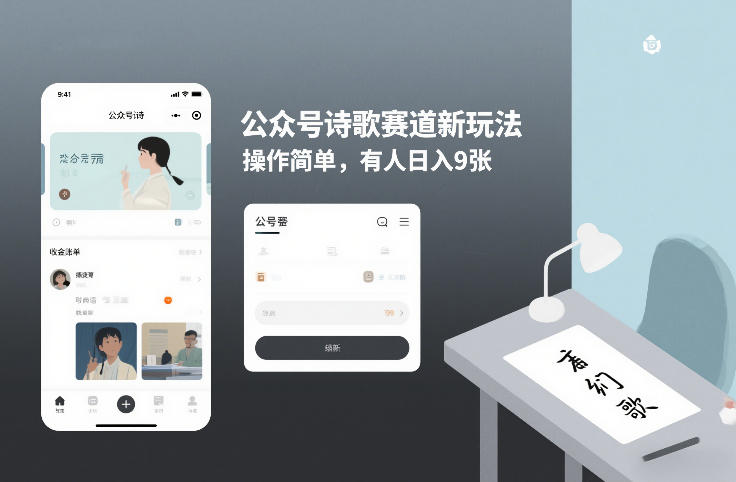 公众号诗歌赛道新玩法,操作简单,有人日入9张-智云网