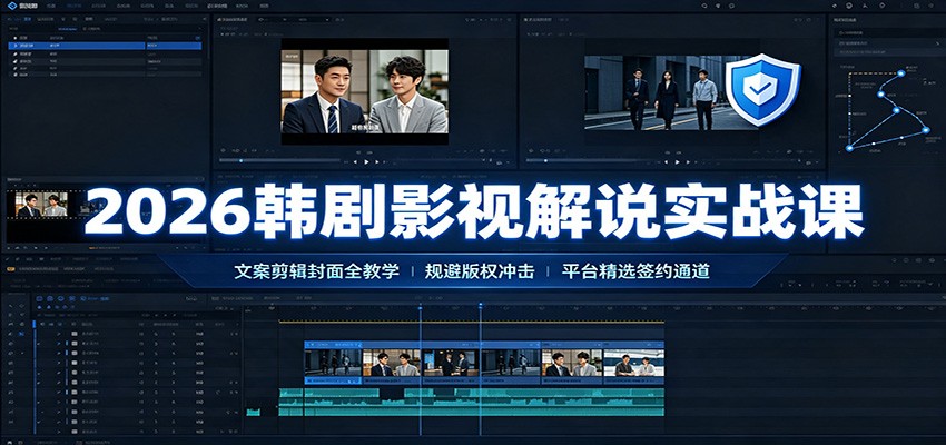 2026韩剧影视解说实战课：文案剪辑封面全教学，规避版权冲击平台精选签约通道-智云网
