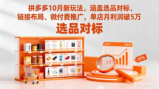 拼多多10月新玩法,涵盖选品对标、链接布局、微付费推广,单店月利润破5万-智云网