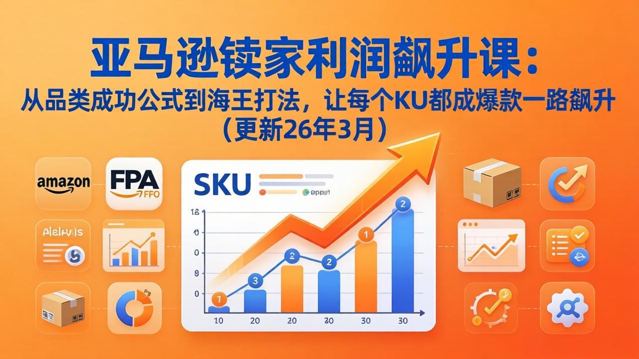 亚马逊卖家利润飙升课:从品类成功公式到海王打法,让每个SKU都成爆款一路飙升(更新26年3月-智云网