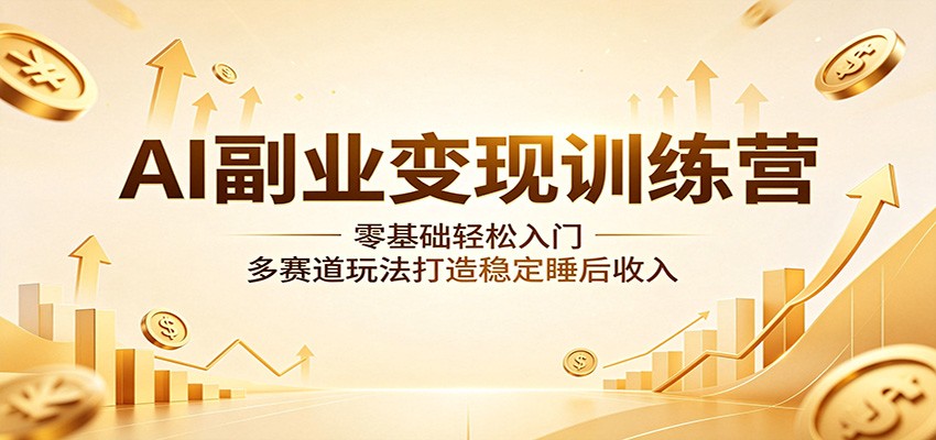 AI副业变现训练营:零基础轻松入门,多赛道玩法打造稳定睡后收入-智云网
