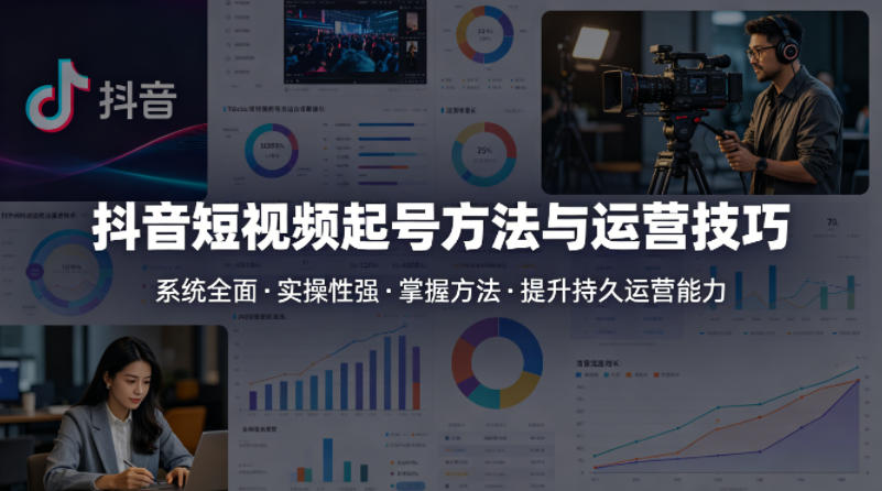 抖音短视频起号方法和运营技巧,内容系统全面实操性强,掌握起号方法,提升账号持久运营能力 抖音短视频起号方法和运营技巧,内容系统全面实操性强,掌握起号方法,提升账号持久运营能力