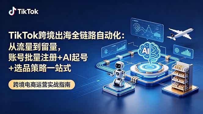 (18907期)TikTok跨境出海全链路自动化:从流量到留量,账号批量注册+AI起号+选品策略一站式-智云网