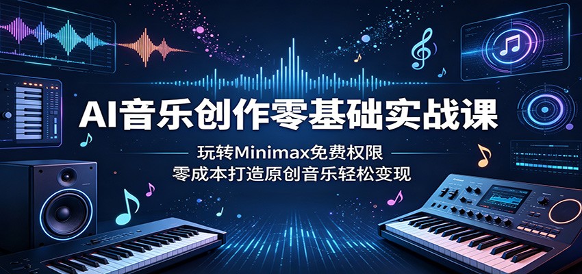 AI音乐创作零基础实战课:玩转Minimax免费权限,零成本打造原创音乐轻松变现-智云网