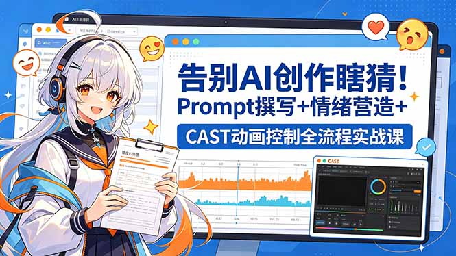 告别AI创作瞎猜！Prompt撰写+情绪营造+CAST动画控制全流程实战课-智云网