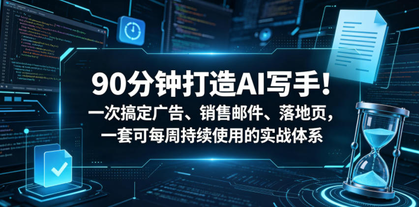 90分钟打造AI写手!一次搞定广告、销售邮件、落地页,一套可每周持续使用的实战体系【原创双语字幕】-智云网