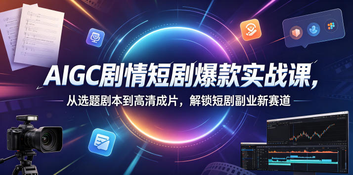 AIGC剧情短剧爆款实战课,从选题剧本到高清成片,解锁短剧副业新赛道-智云网