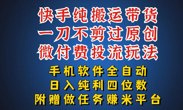 最新黑科技快手搬运带货方法，手机就能操作，轻松带你日入四位数【揭秘】-智云网