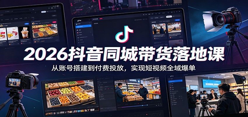 2026抖音同城带货落地课：从账号搭建到付费投放，实现短视频全域爆单-智云网