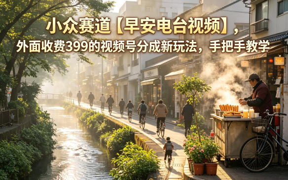 小众赛道【早安电台视频】，外面收费399的视频号分成新玩法，手把手教学-智云网