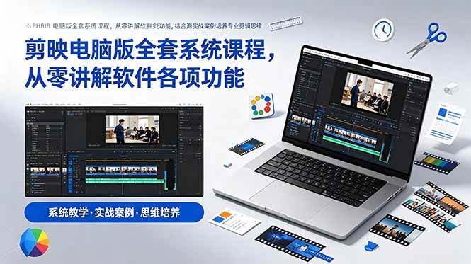 (18926期)剪映电脑版全套系统课程,从零讲解软件各项功能,结合海量实战案例培养专业剪辑思维-智云网