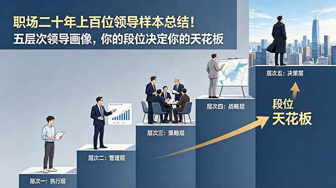 (18900期)付费文章:职场二十年上百位领导样本总结!五层次领导画像,你的段位决定你的天花板-智云网